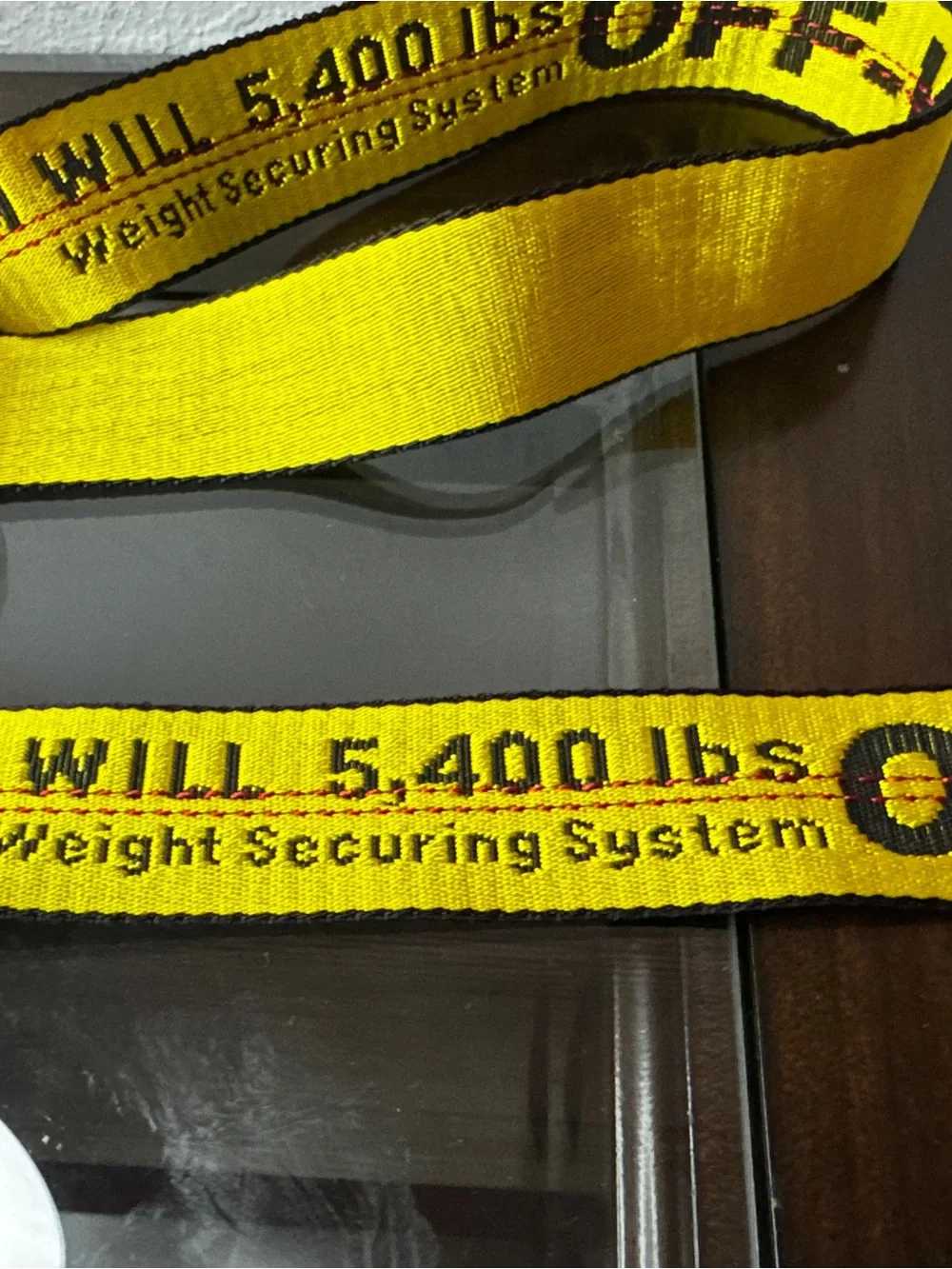 Off-White Yellow Industrial Webbing Belt with Black Logo